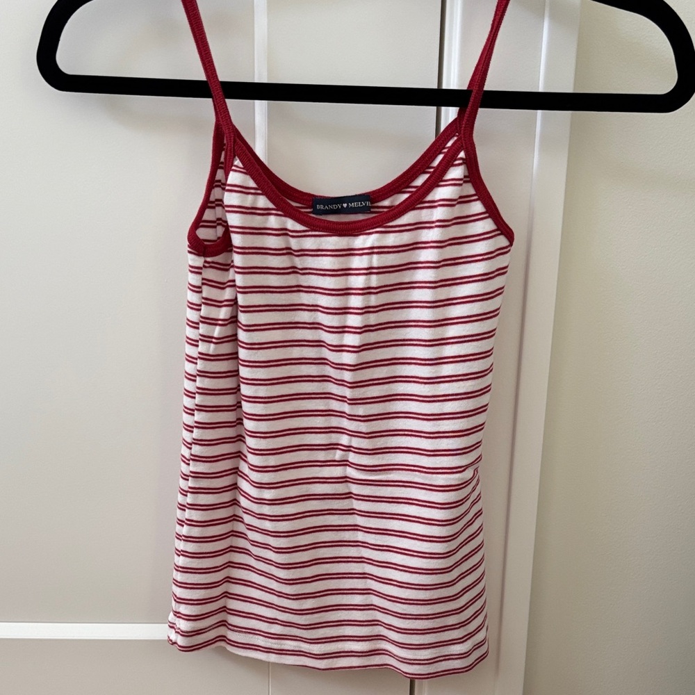 Brandy Melville Red and White Striped Camisole